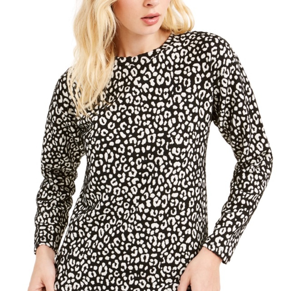 Michael Kors Jacquard Cheetah Top -NEW blk/bone -S